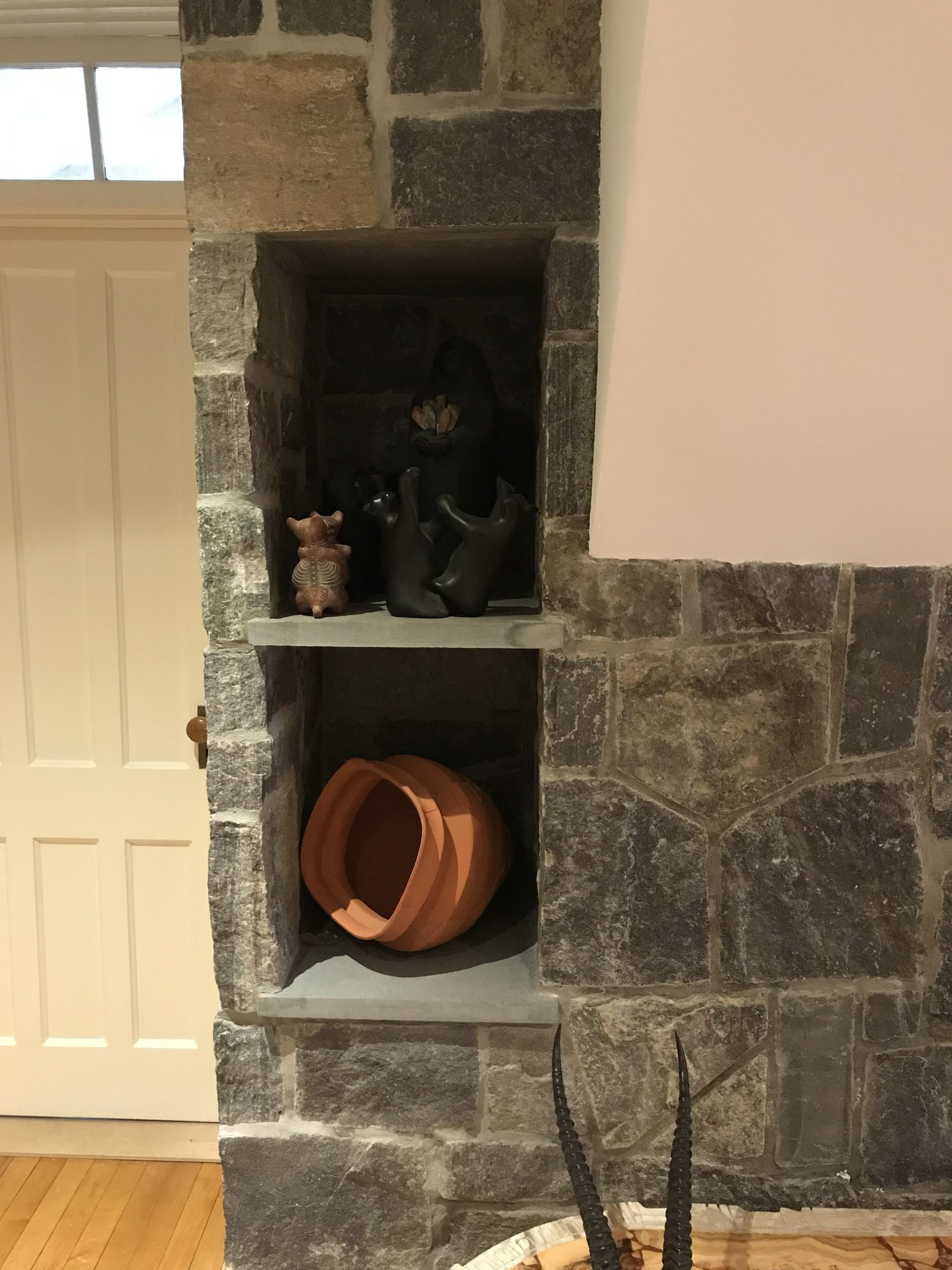 Stone fireplace