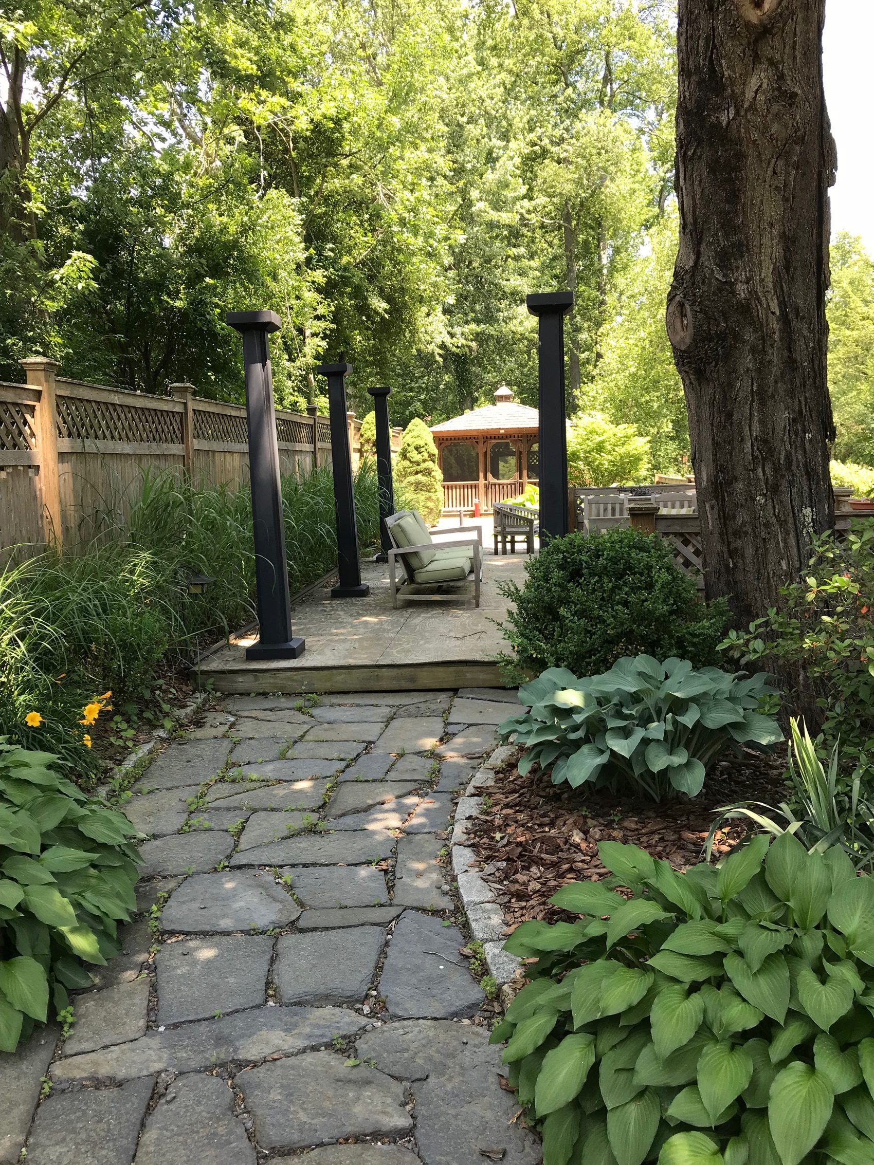 Flagstone garden path