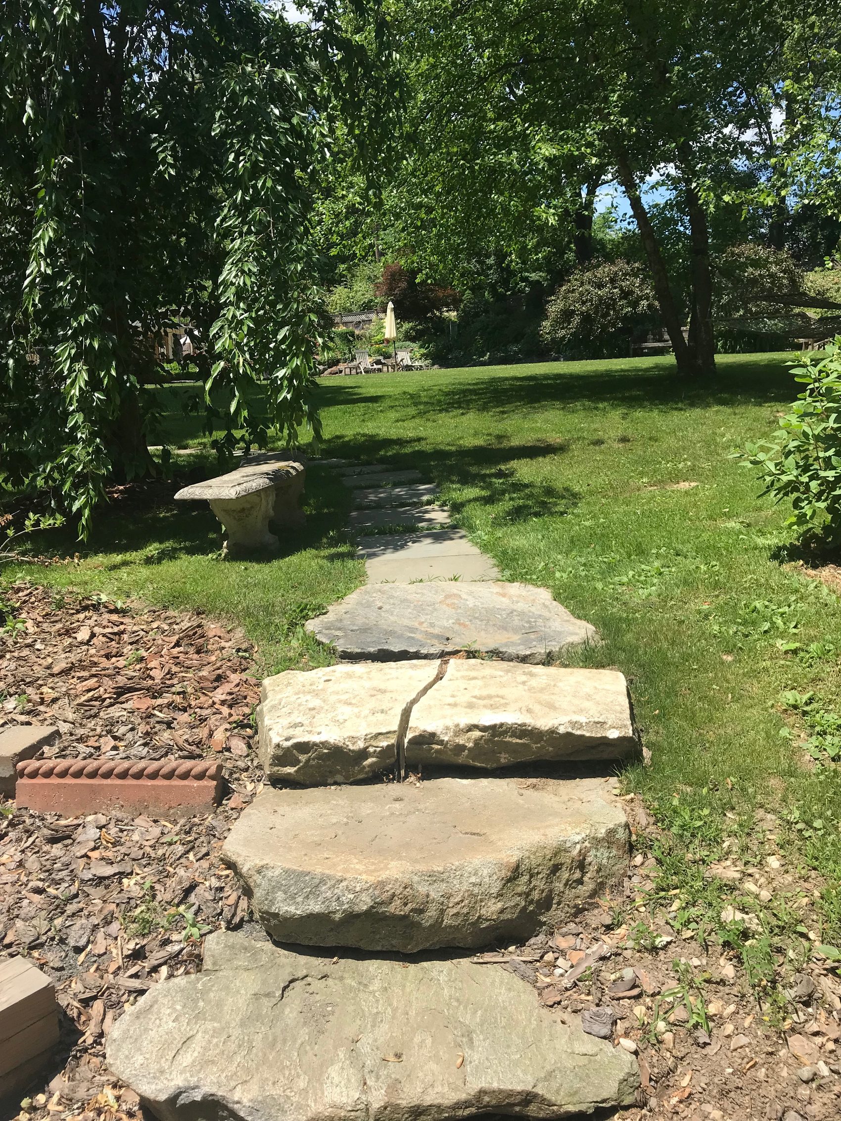 Garden stone steps